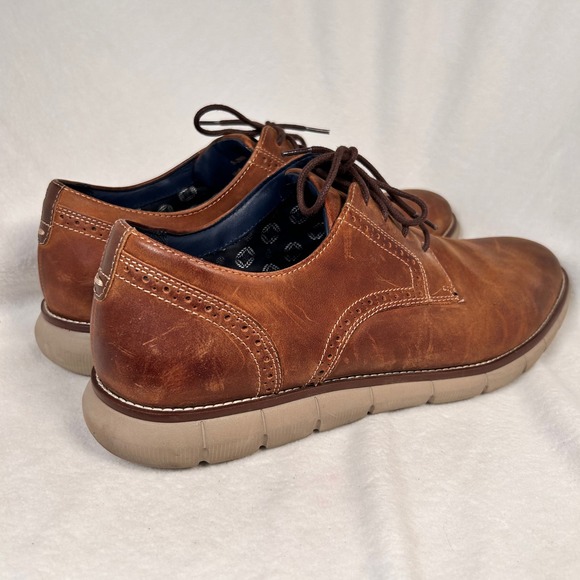 Johnston & Murphy Prentiss Derby Oxford Hybrid Dress Shoe Men 13M Brown Leather - Picture 3 of 10